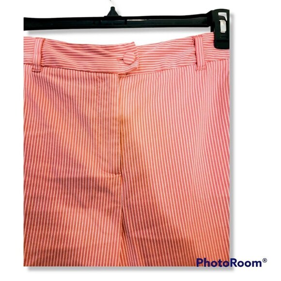 Talbots Pink And White Striped Stretch Cropped Pants Size 10 - Picture 5 of 6